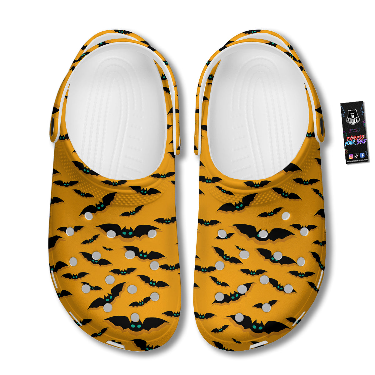 Vampire Bat Halloween Print Pattern Clog-grizzshop