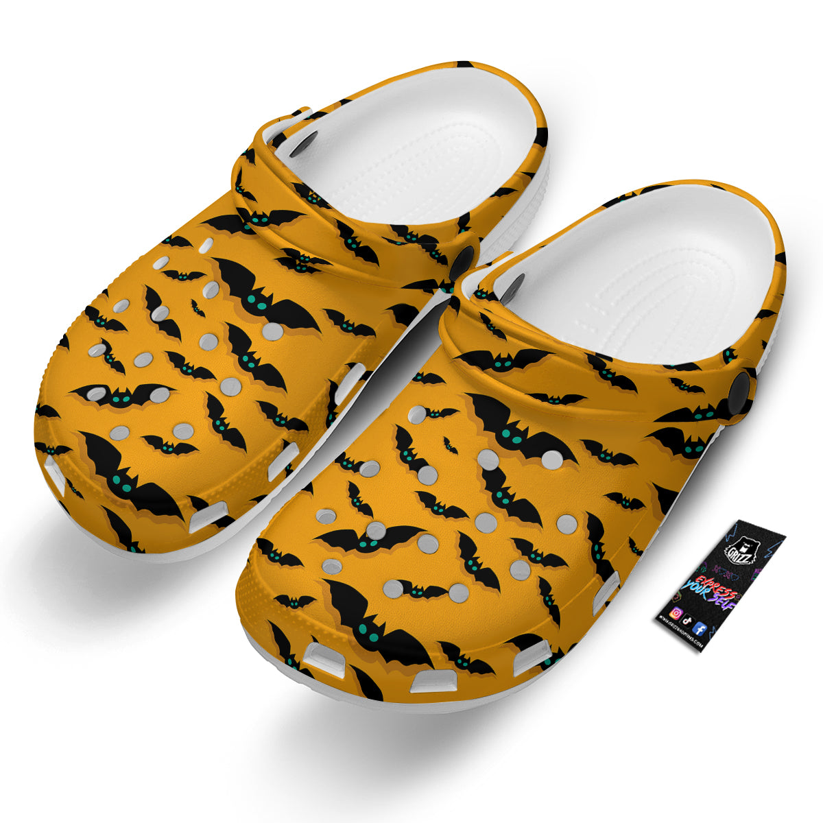 Vampire Bat Halloween Print Pattern Clog-grizzshop