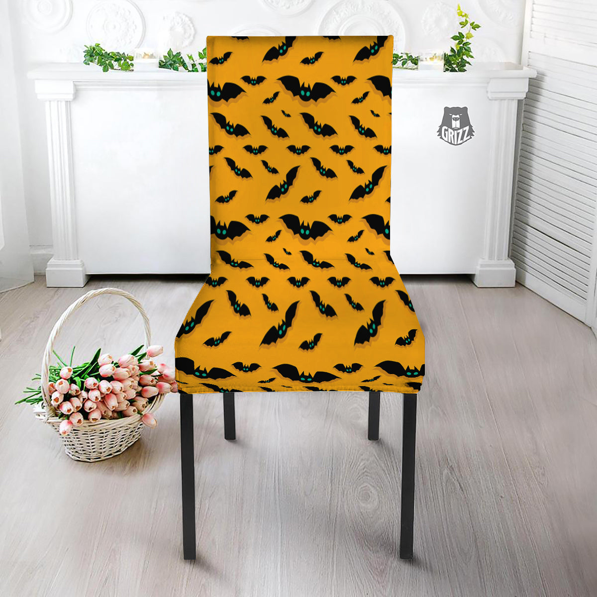 Vampire Bat Halloween Print Pattern Dining Chair Slipcover-grizzshop
