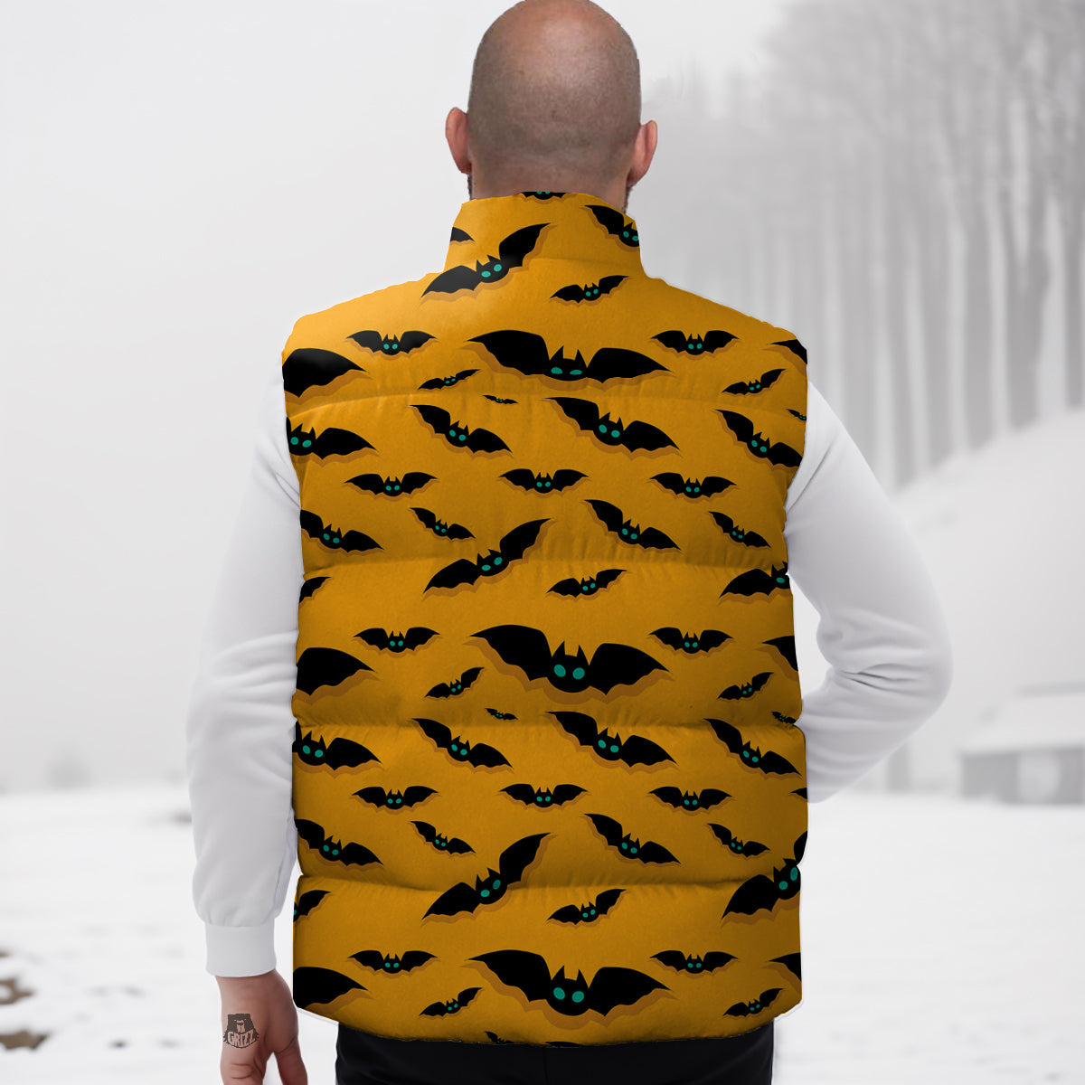 Vampire Bat Halloween Print Pattern Down Vest