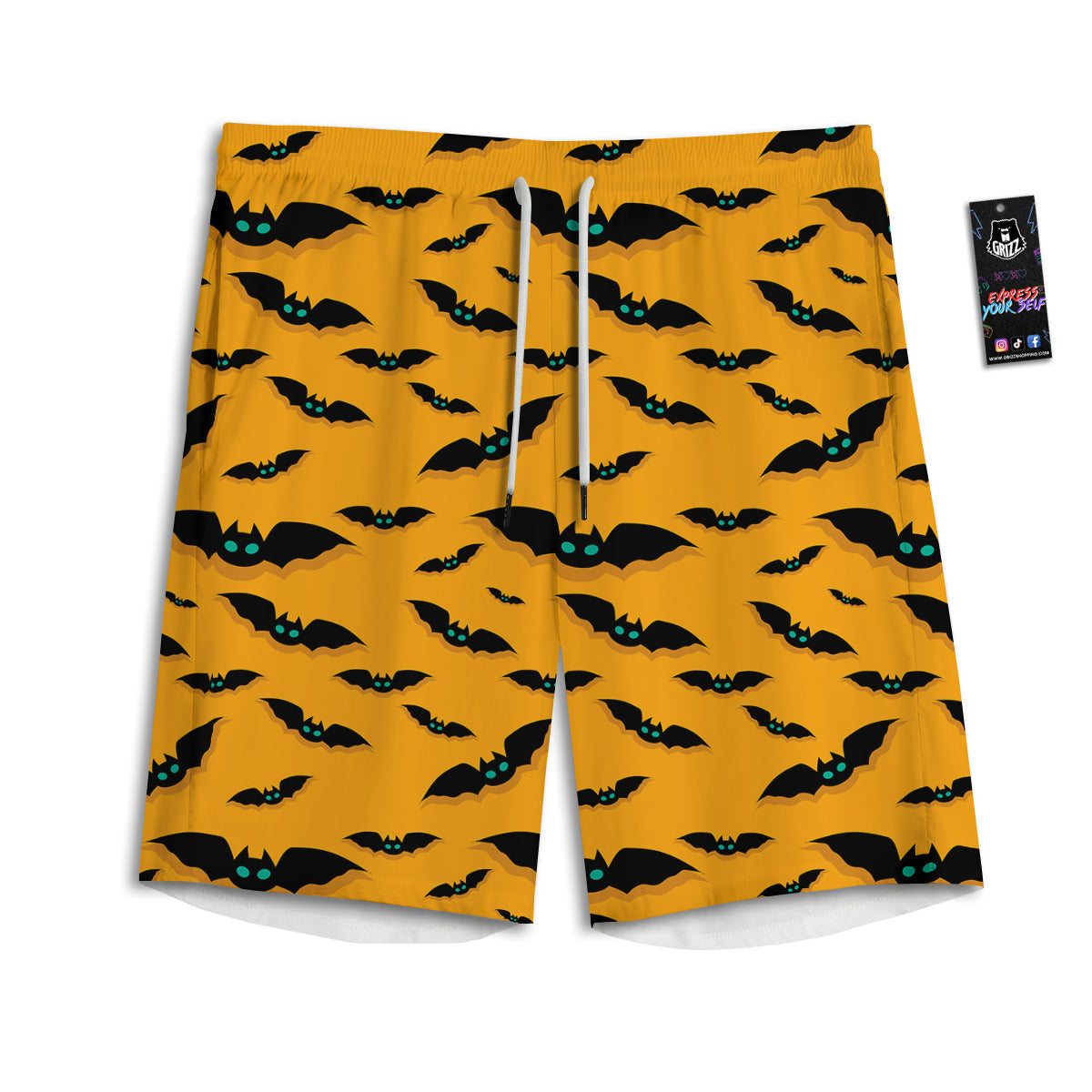 Vampire Bat Halloween Print Pattern Men's Athletic Shorts