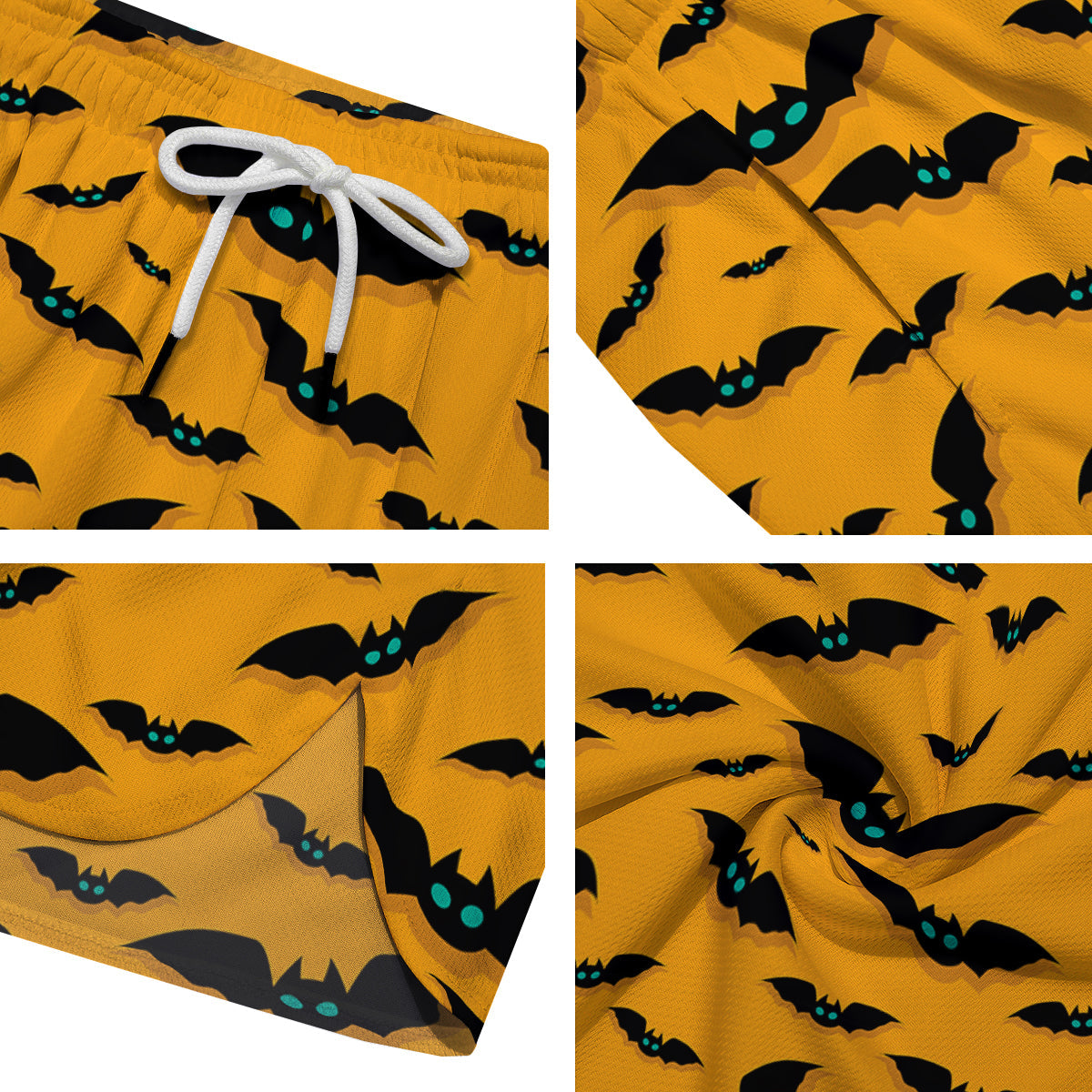 Vampire Bat Halloween Print Pattern Men's Running Shorts-grizzshop