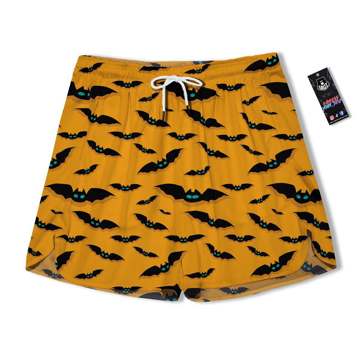 Vampire Bat Halloween Print Pattern Men's Running Shorts-grizzshop