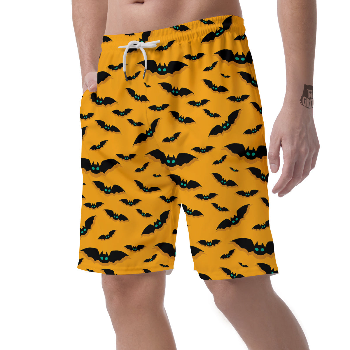 Vampire Bat Halloween Print Pattern Men's Shorts-grizzshop