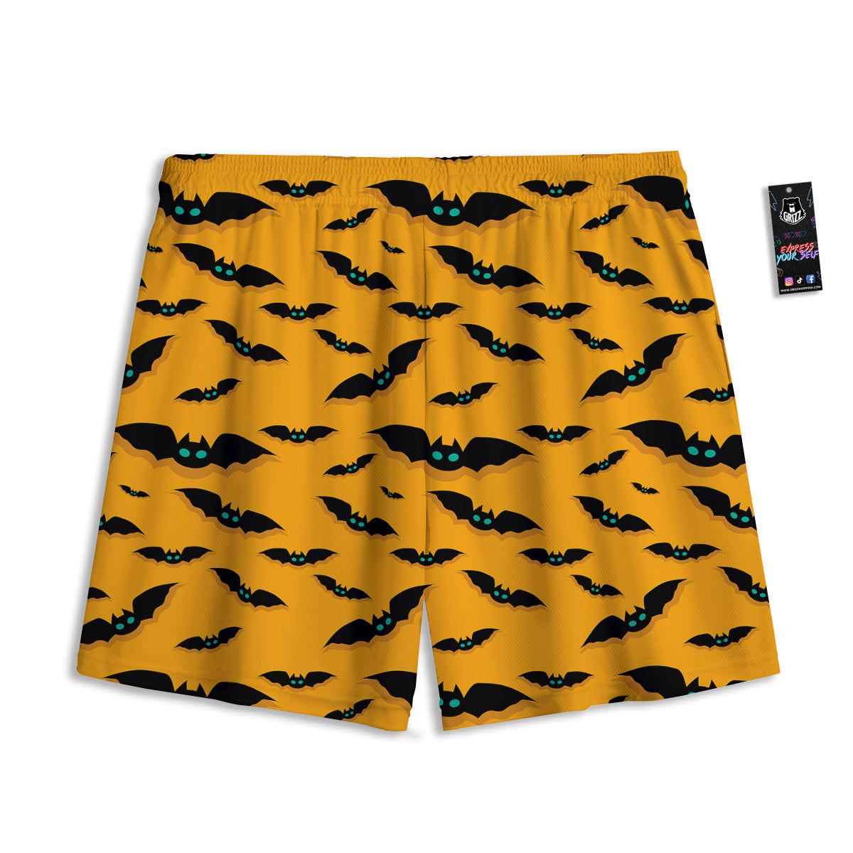 Vampire Bat Halloween Print Pattern Mesh Shorts