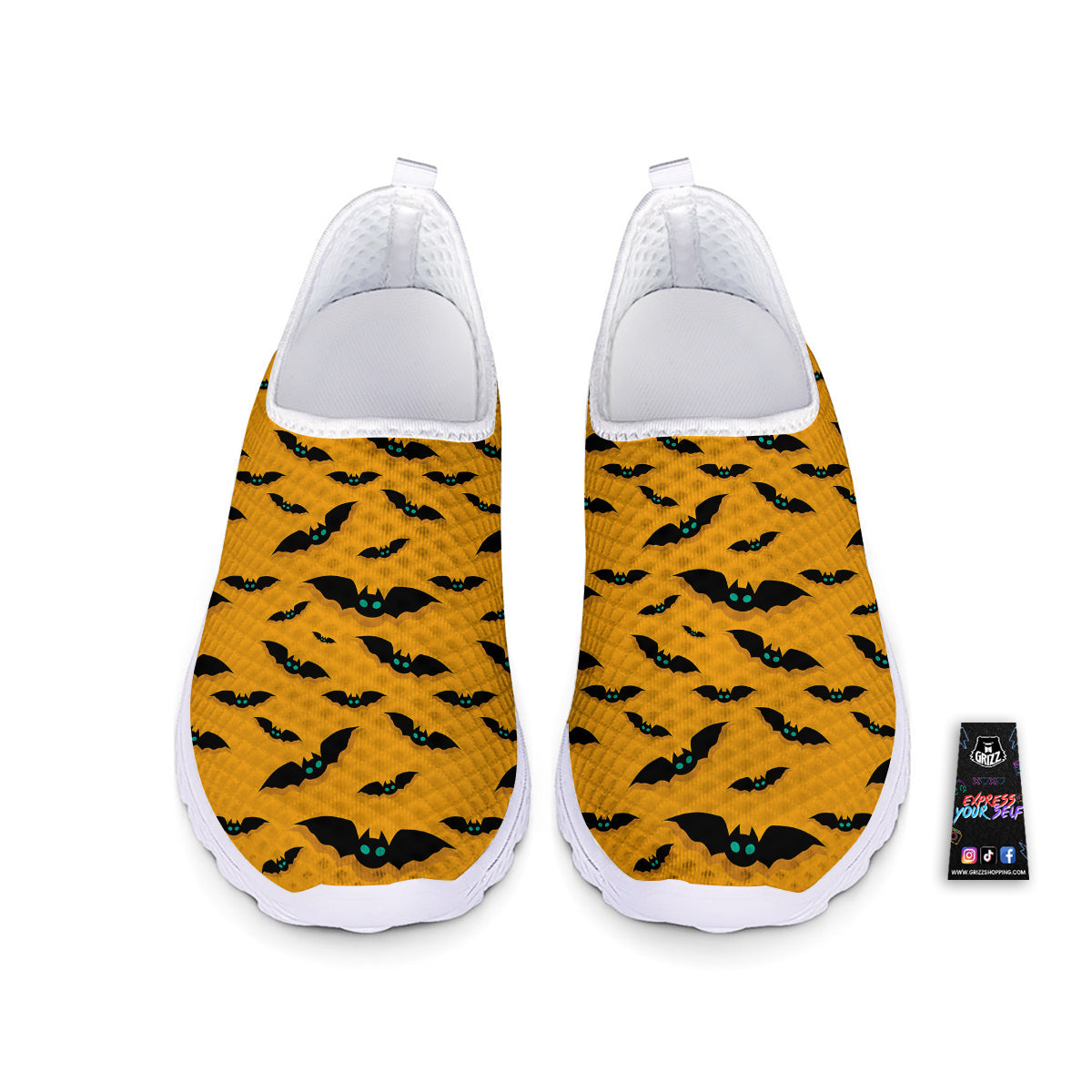 Vampire Bat Halloween Print Pattern Nurse Shoes-grizzshop