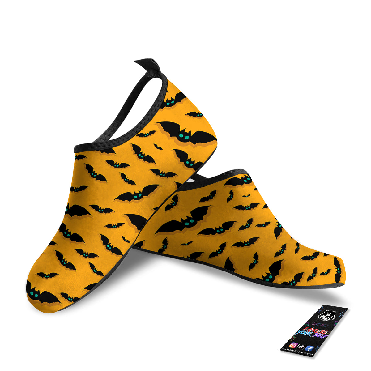 Vampire Bat Halloween Print Pattern Water Shoes-grizzshop
