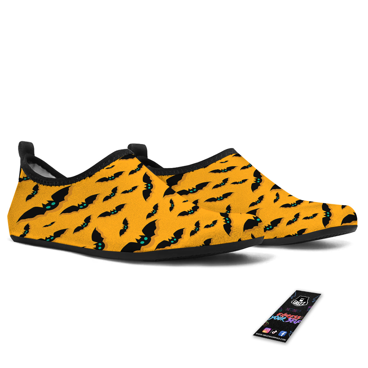 Vampire Bat Halloween Print Pattern Water Shoes-grizzshop