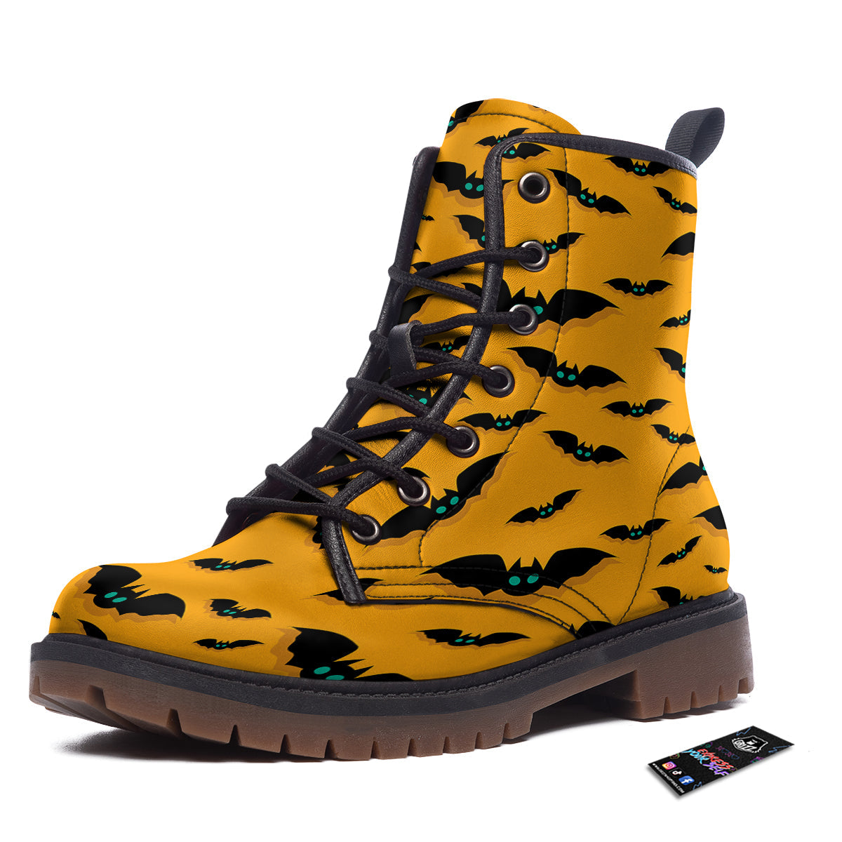 Vampire Bat Halloween Print Pattern Work Boots-grizzshop