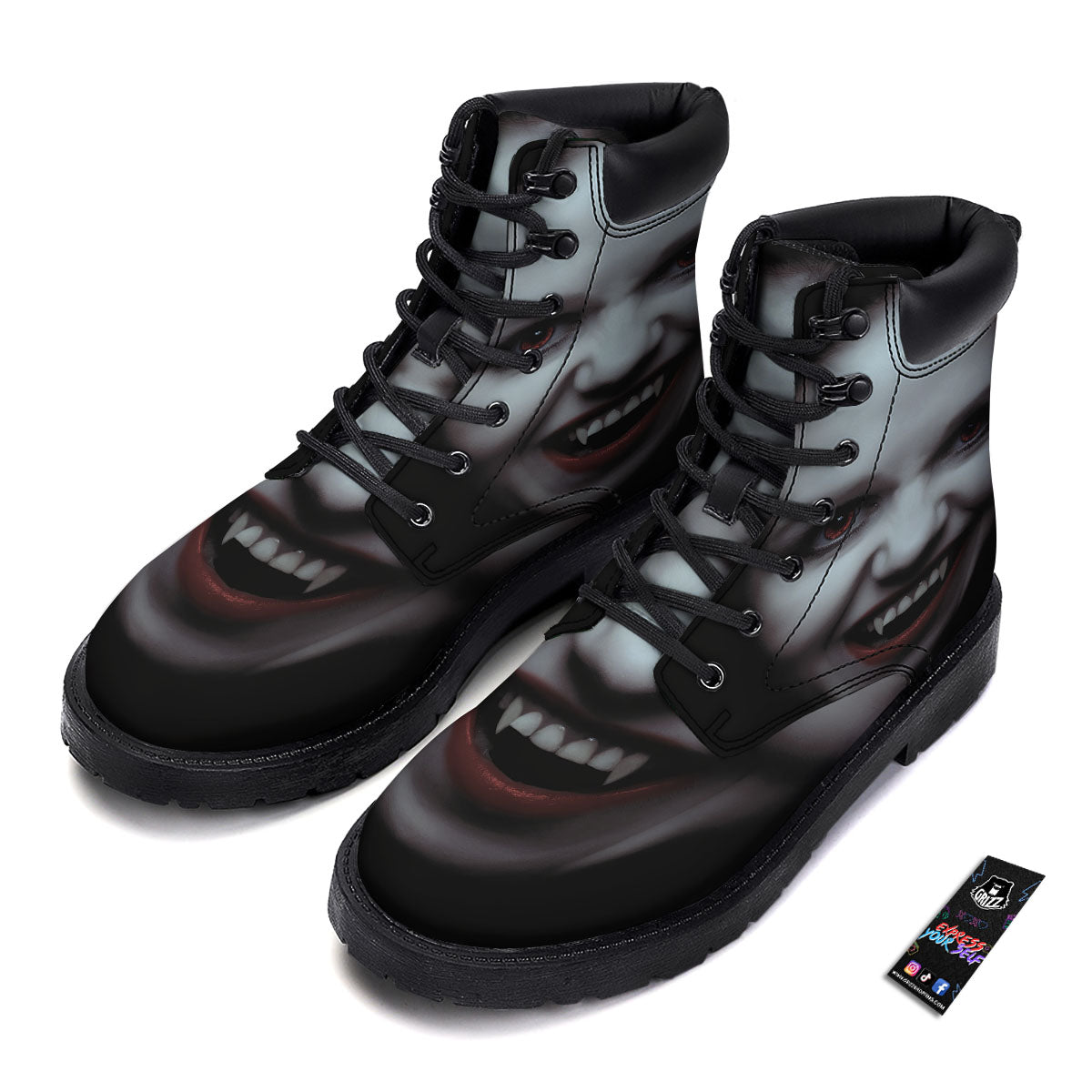 Vampire Girl Halloween Print Boots-grizzshop
