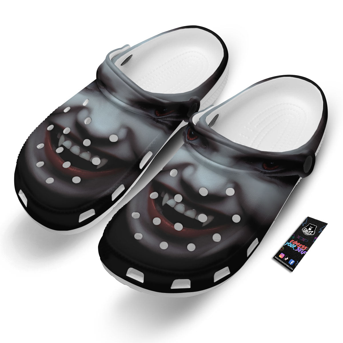 Vampire Girl Halloween Print Clog-grizzshop