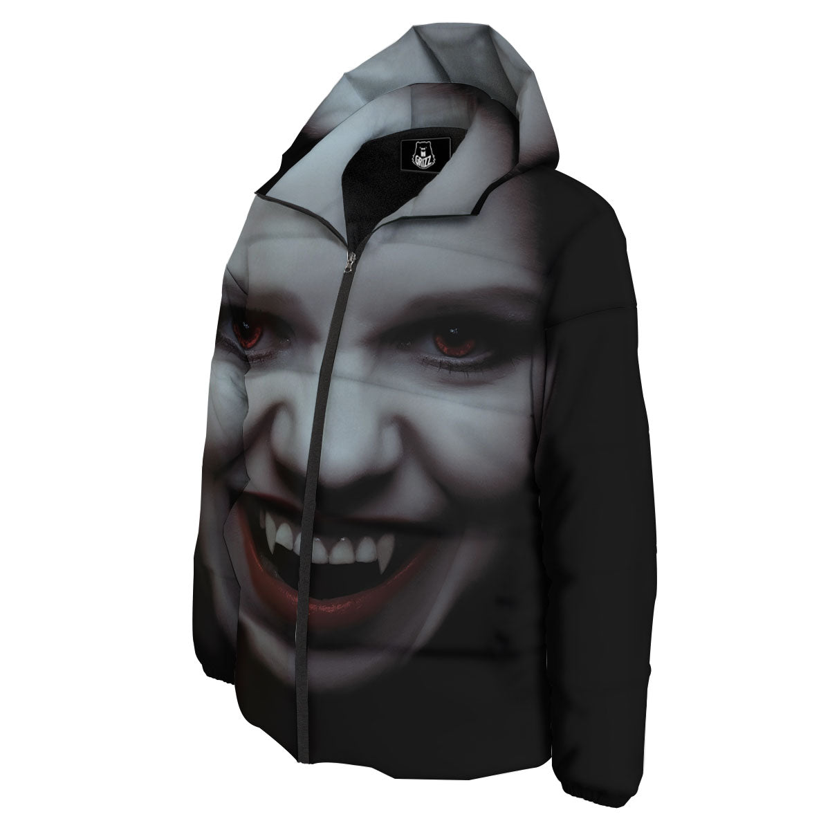 Vampire Girl Halloween Print Down Jacket-grizzshop