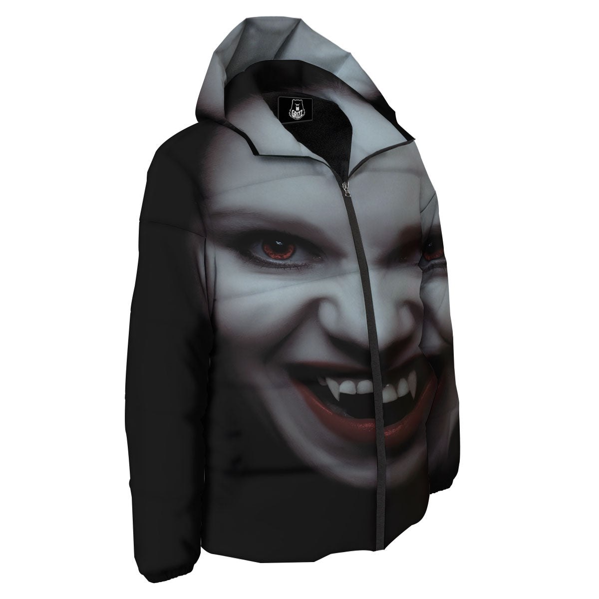 Vampire Girl Halloween Print Down Jacket-grizzshop