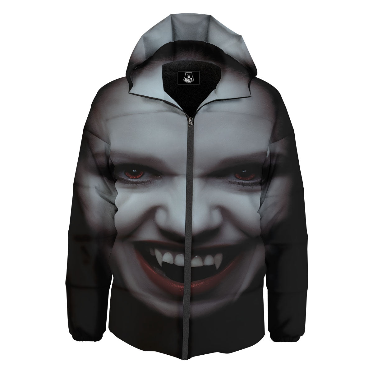 Vampire Girl Halloween Print Down Jacket-grizzshop