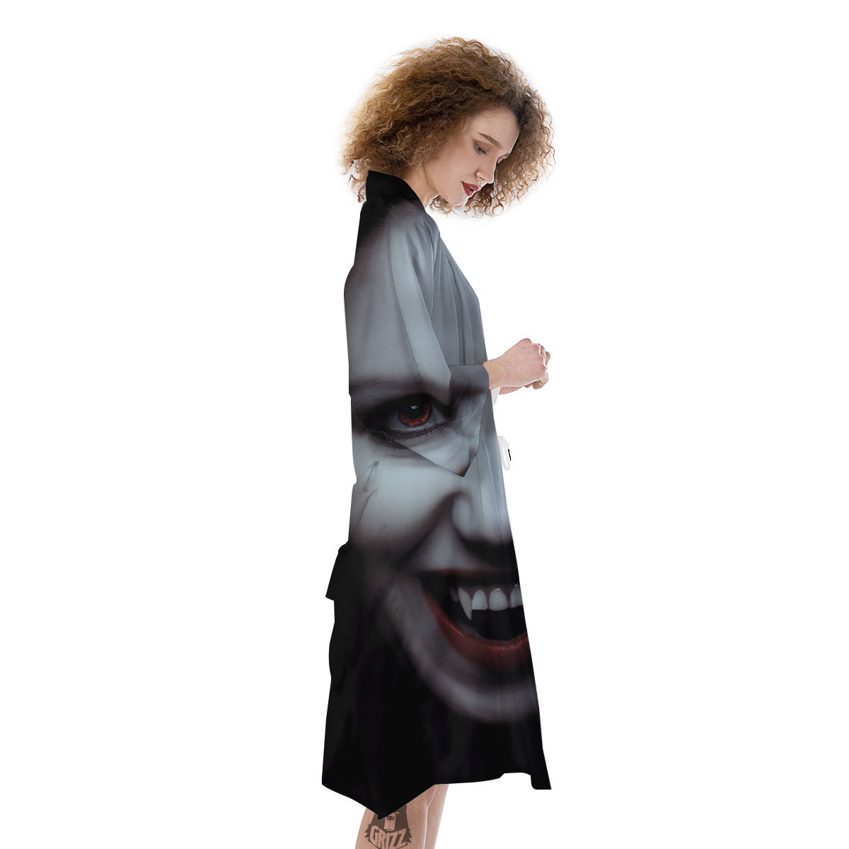 Vampire Girl Halloween Print Kimono-grizzshop