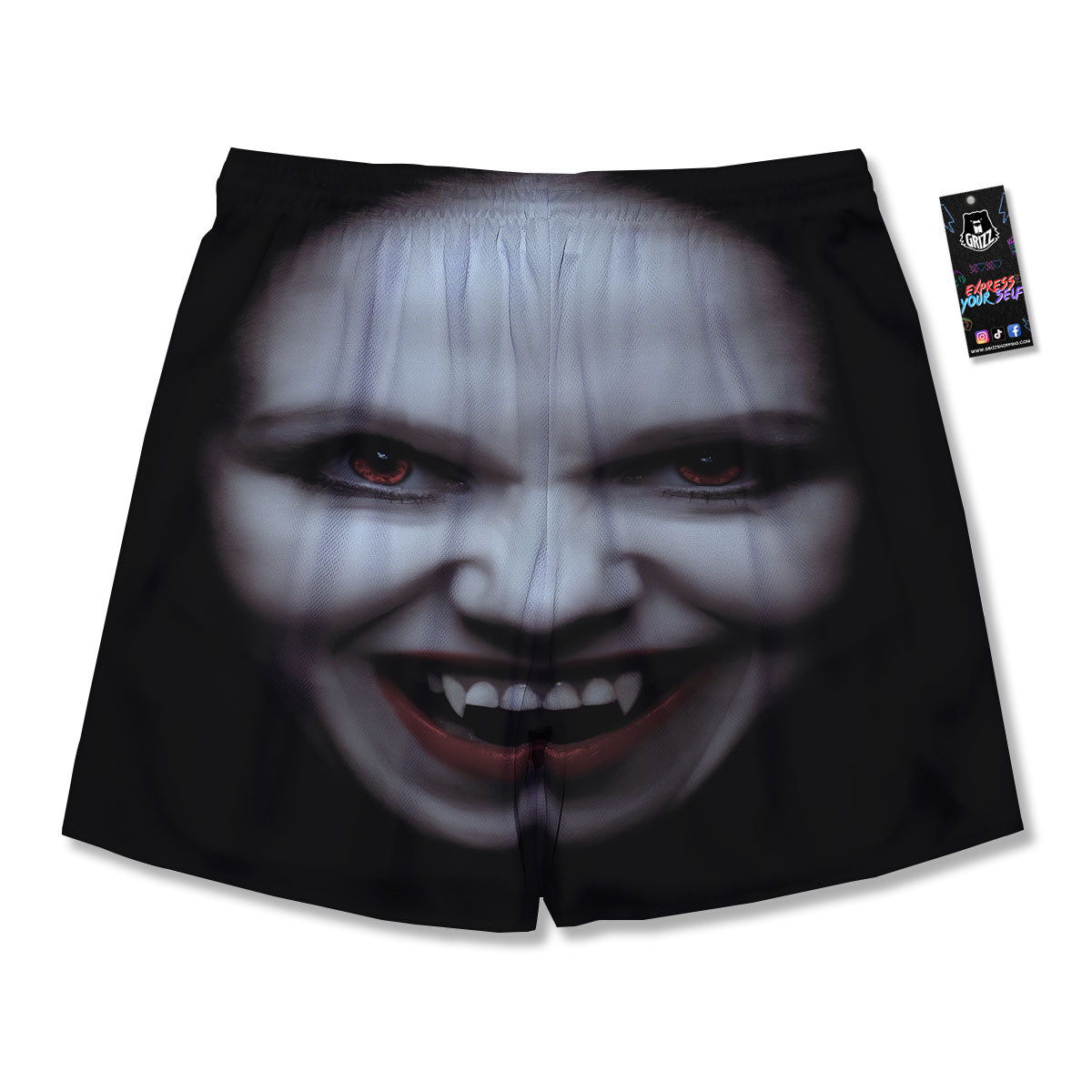 Vampire Girl Halloween Print Men's Running Shorts-grizzshop