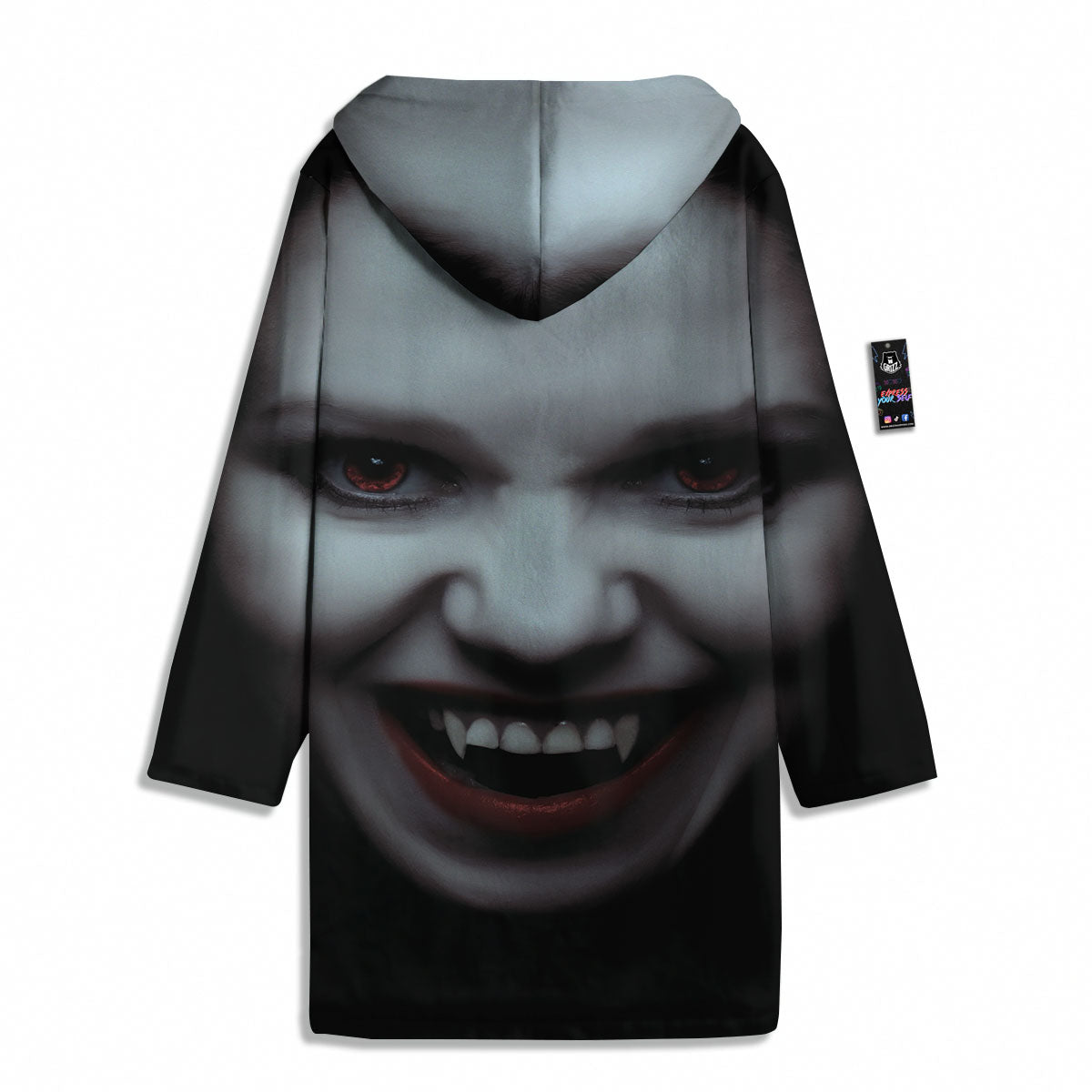 Vampire Girl Halloween Print Men's Windbreaker Jacket-grizzshop