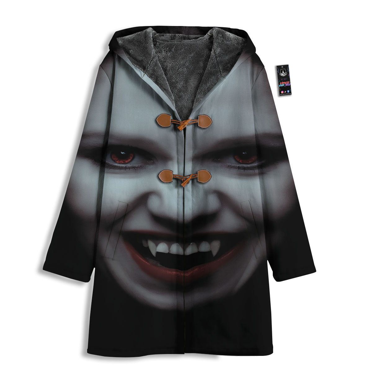 Vampire Girl Halloween Print Men's Windbreaker Jacket-grizzshop