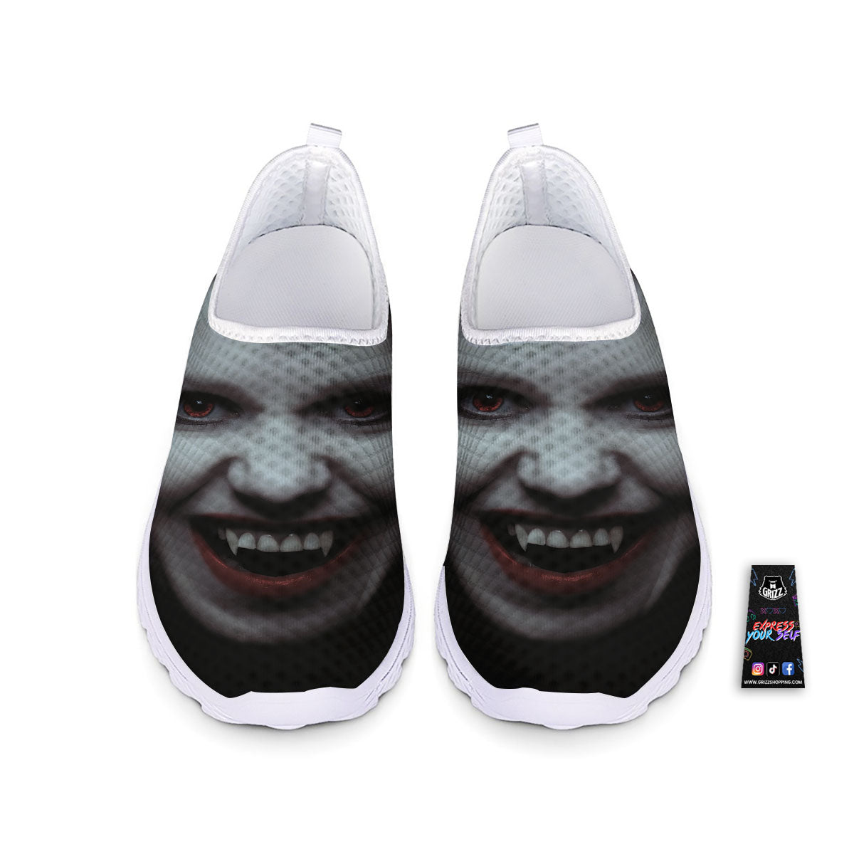 Vampire Girl Halloween Print Nurse Shoes-grizzshop