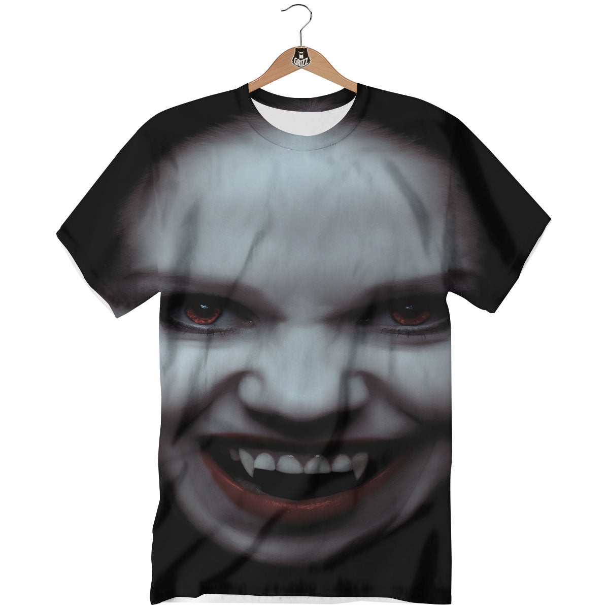 Vampire Girl Halloween Print T-Shirt-grizzshop