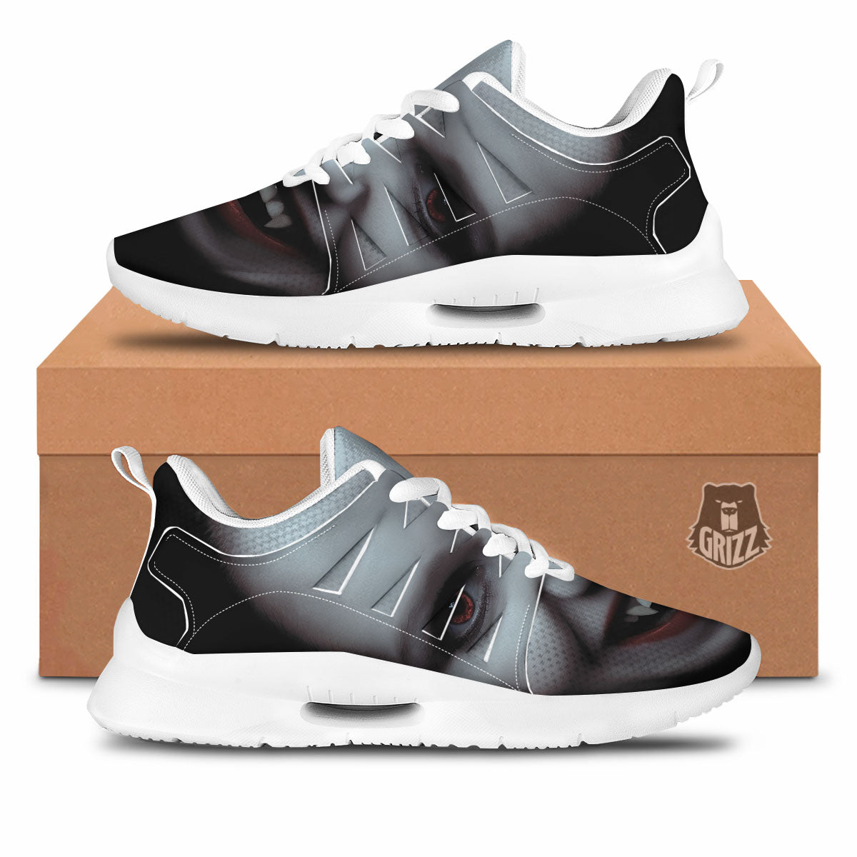 Vampire Girl Halloween Print Tennis Shoes-grizzshop