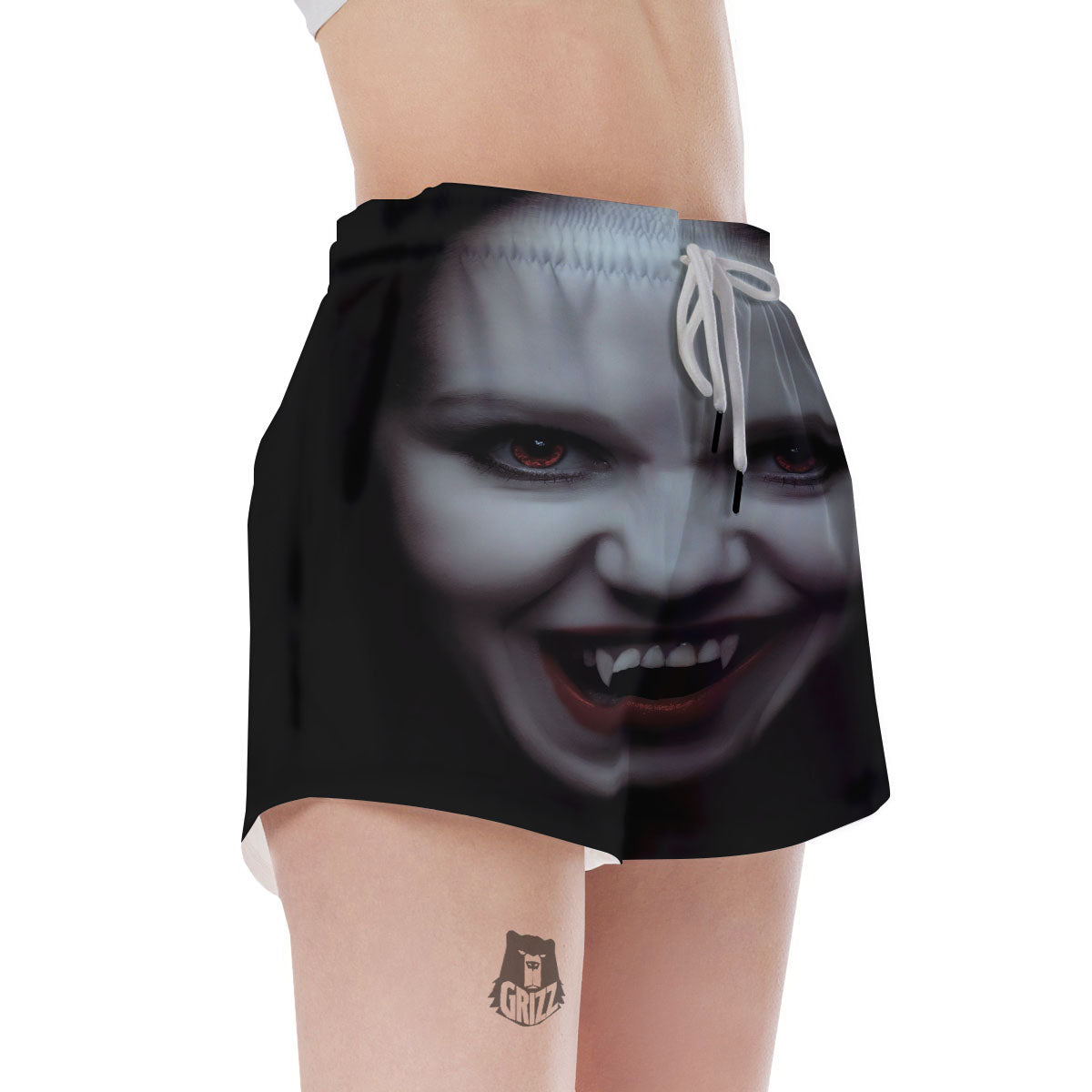 Vampire Girl Halloween Print Women's Shorts-grizzshop