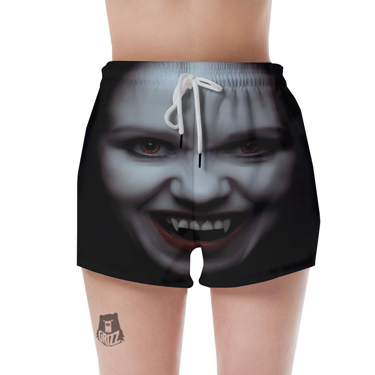 Vampire Girl Halloween Print Women's Shorts-grizzshop