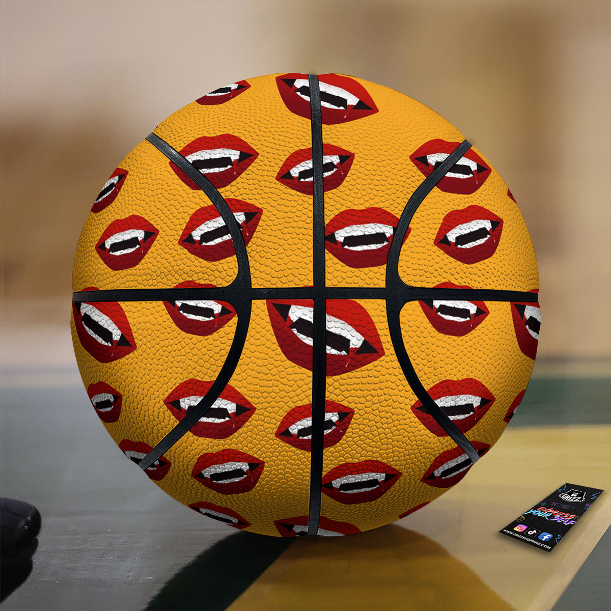 Vampire Lips Halloween Print Pattern Basketball-grizzshop