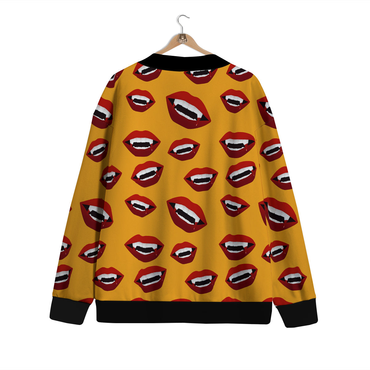 Vampire Lips Halloween Print Pattern Cardigan-grizzshop