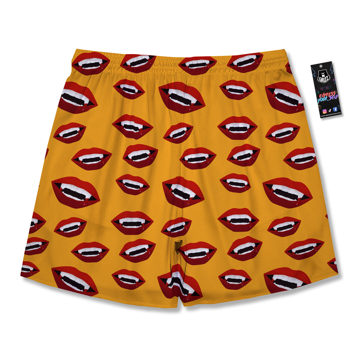 Vampire Lips Halloween Print Pattern Men's Running Shorts-grizzshop