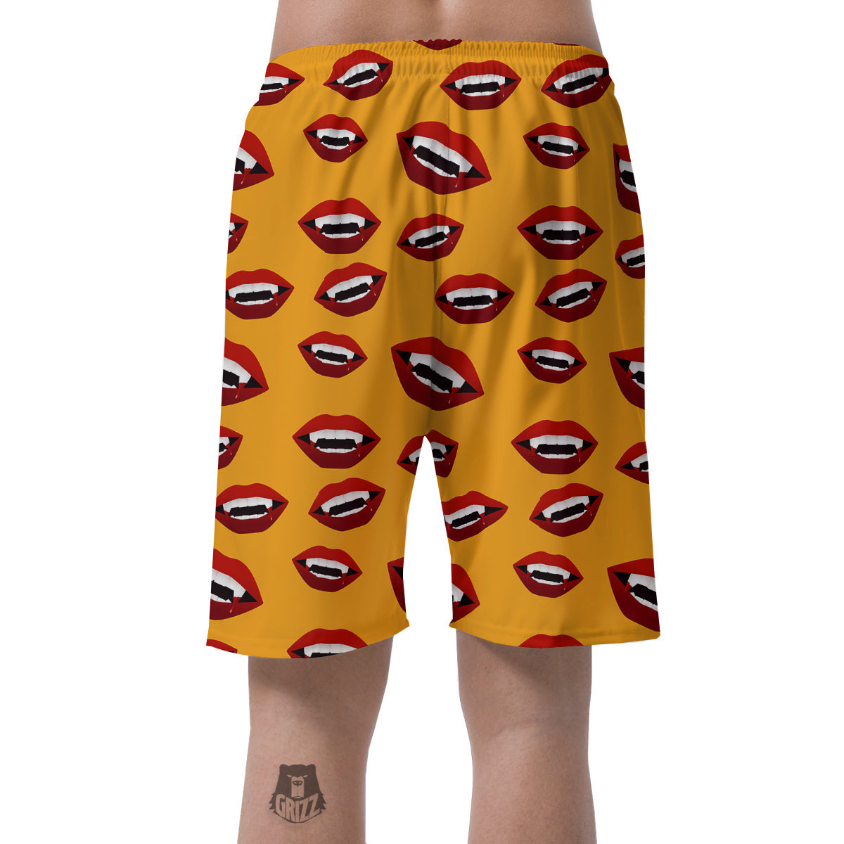 Vampire Lips Halloween Print Pattern Men's Shorts-grizzshop