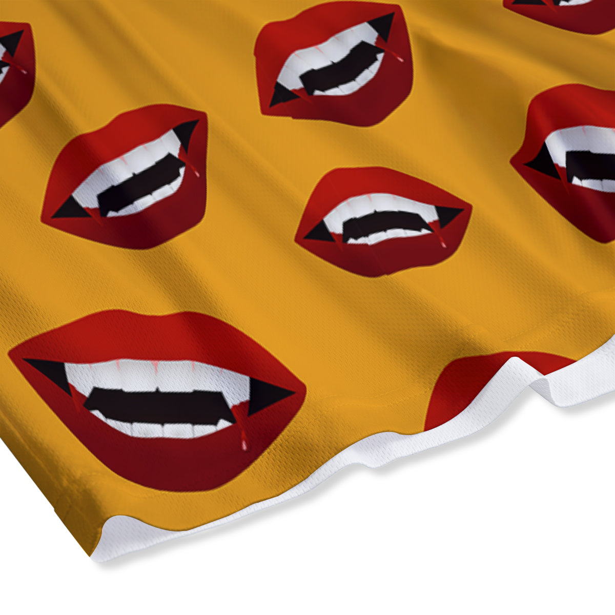 Vampire Lips Halloween Print Pattern Mesh Shorts