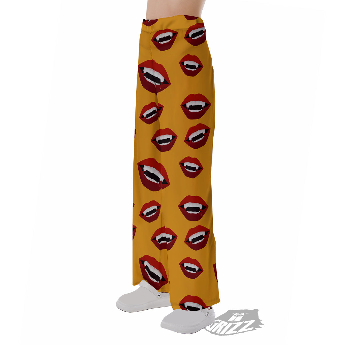 Vampire Lips Halloween Print Pattern Pajama Pants-grizzshop