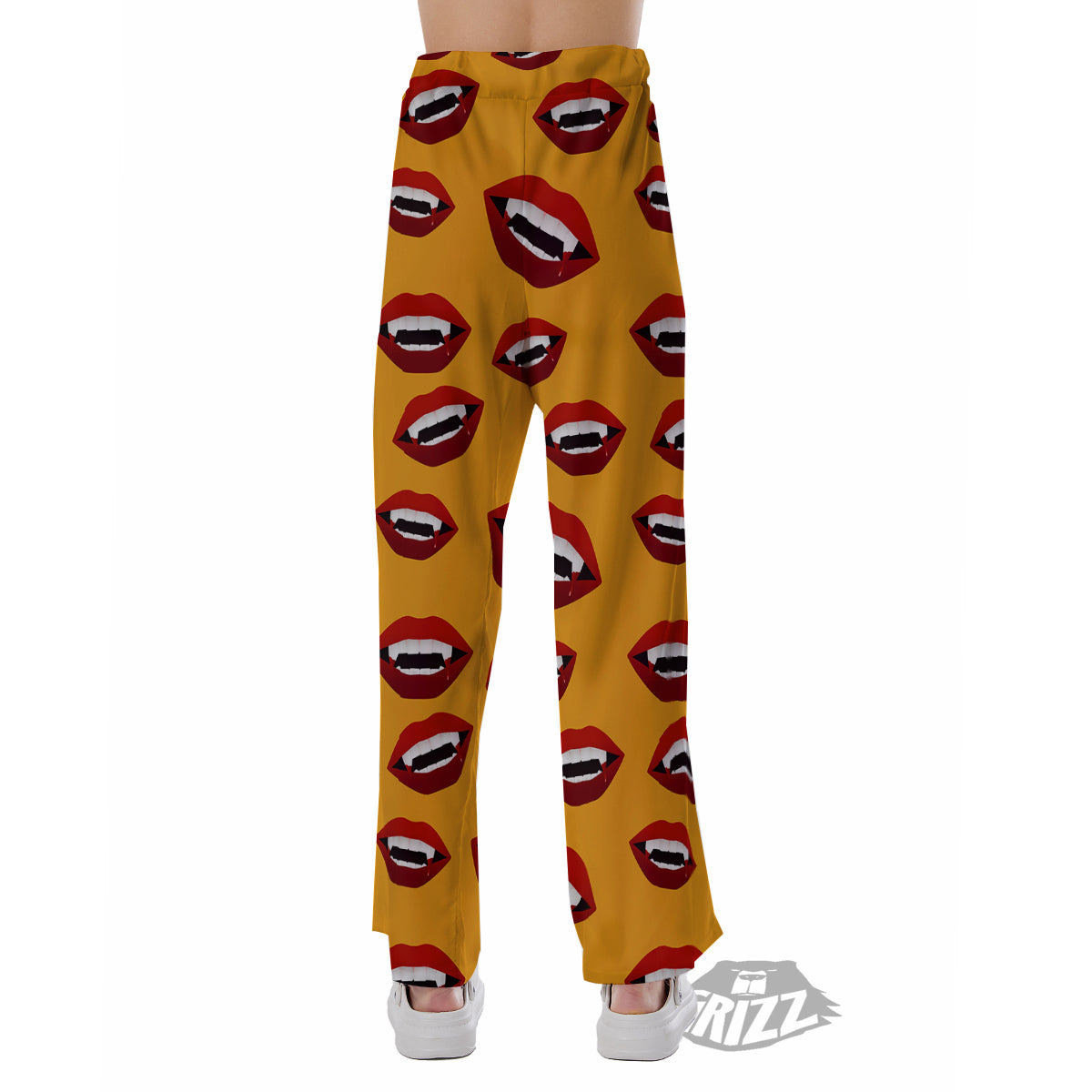 Vampire Lips Halloween Print Pattern Pajama Pants-grizzshop