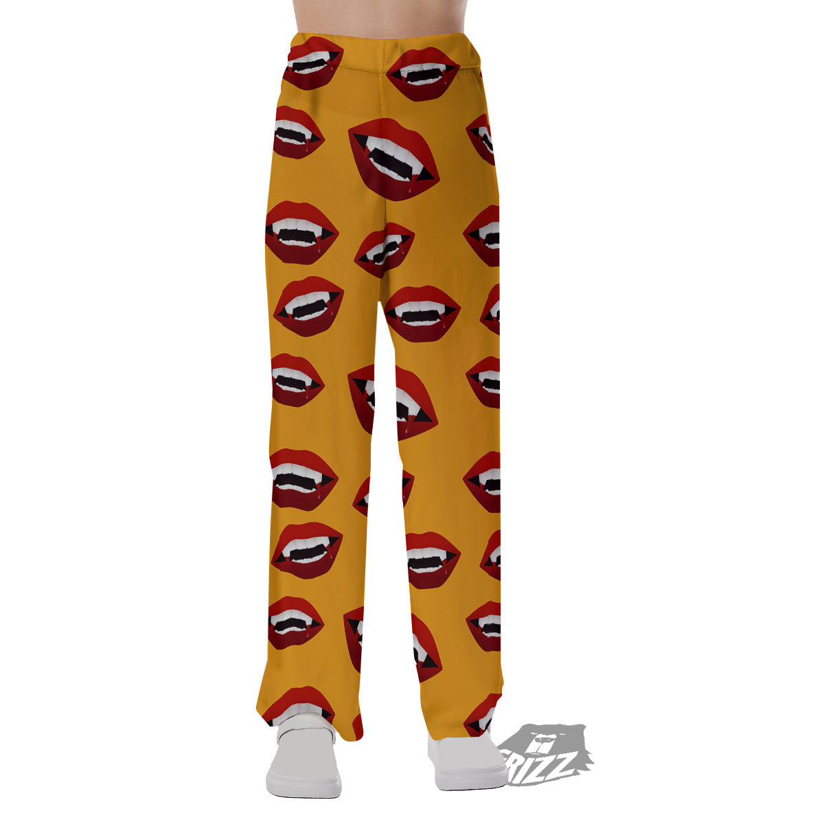 Vampire Lips Halloween Print Pattern Pajama Pants-grizzshop