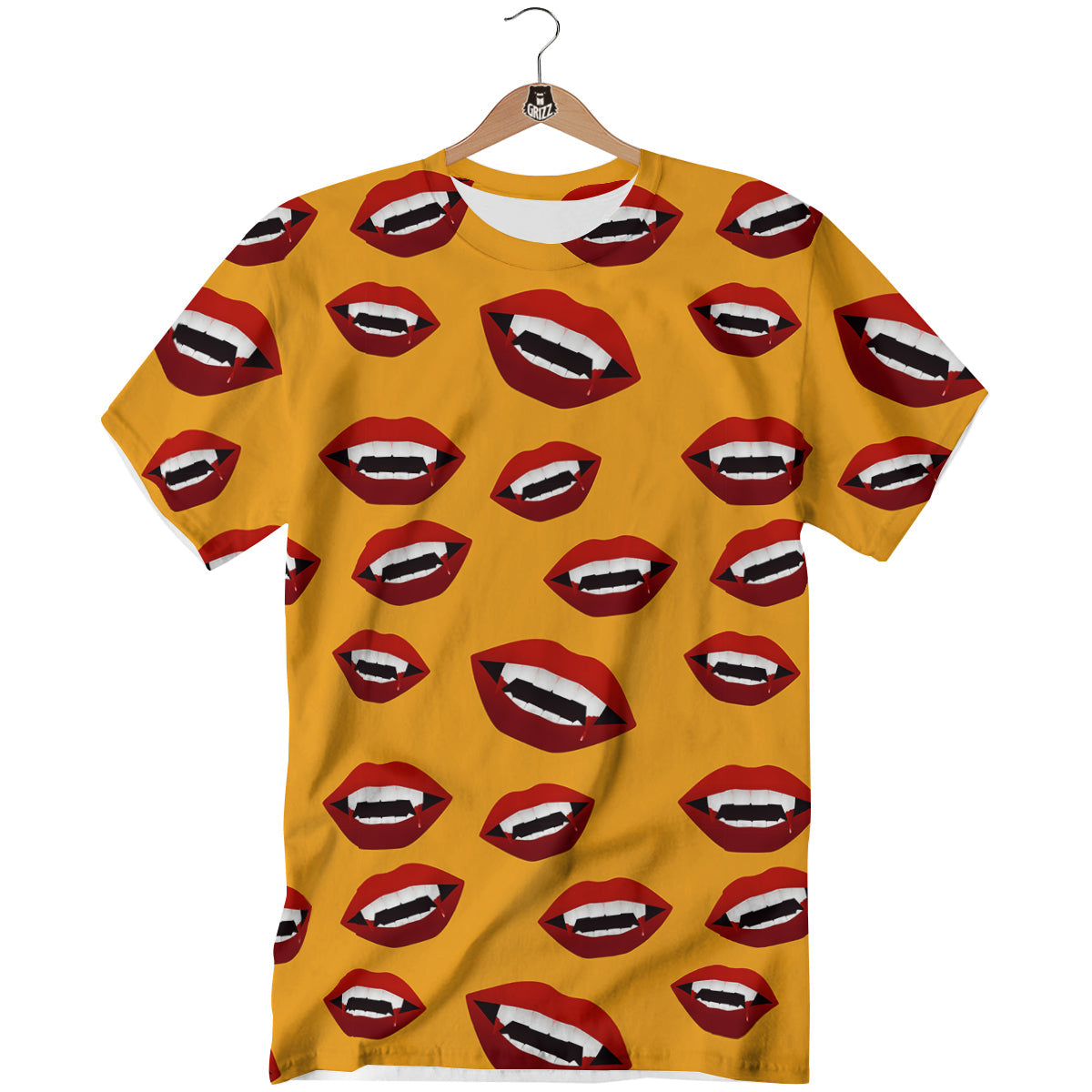 Vampire Lips Halloween Print Pattern T-Shirt-grizzshop