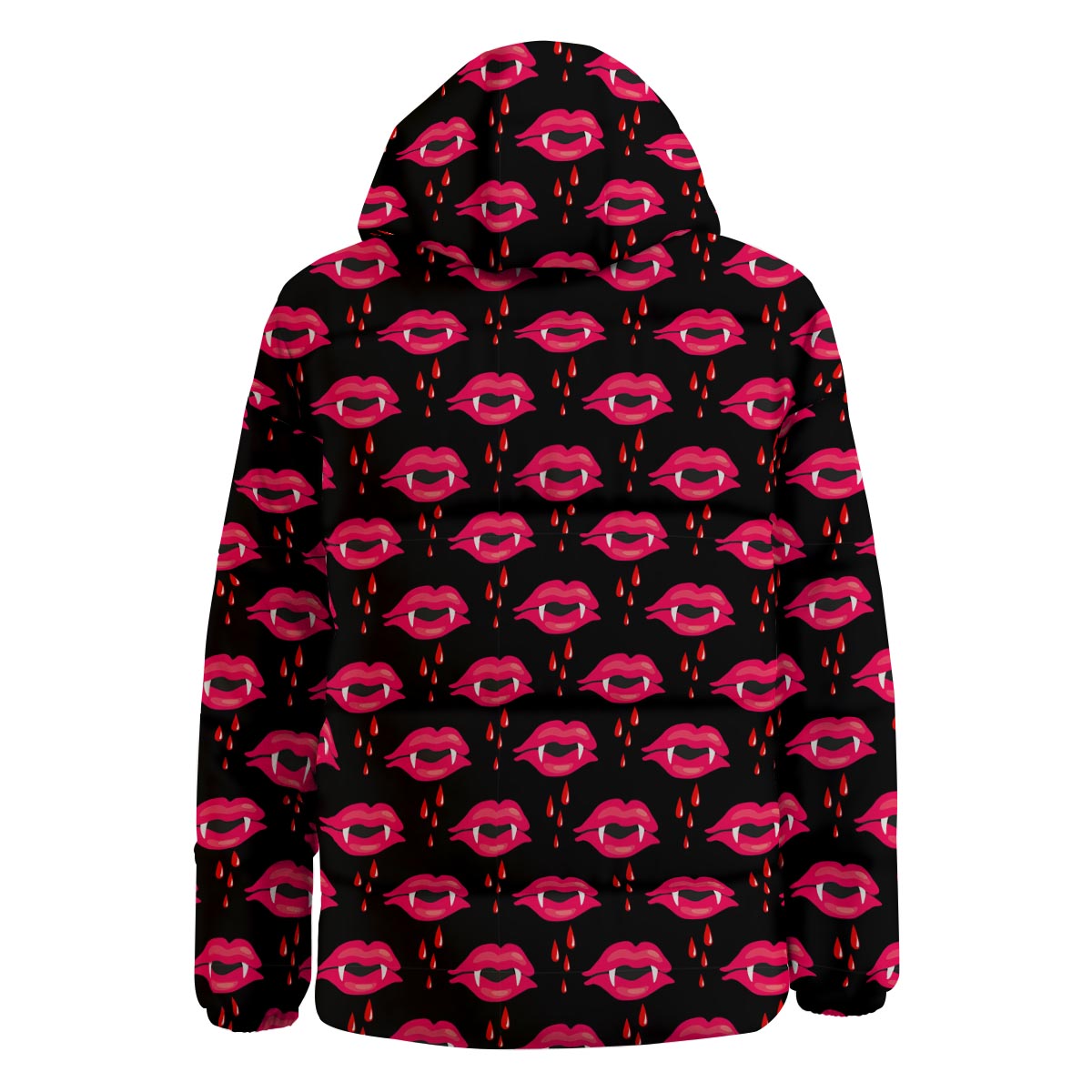 Vampire Lips Red Halloween Print Pattern Down Jacket-grizzshop
