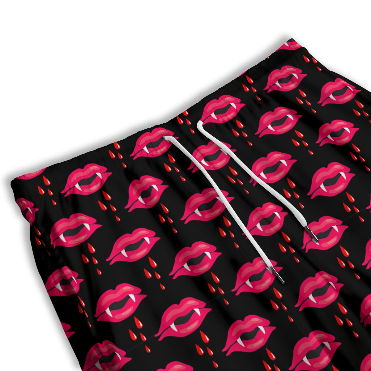 Vampire Lips Red Halloween Print Pattern Men's Athletic Shorts