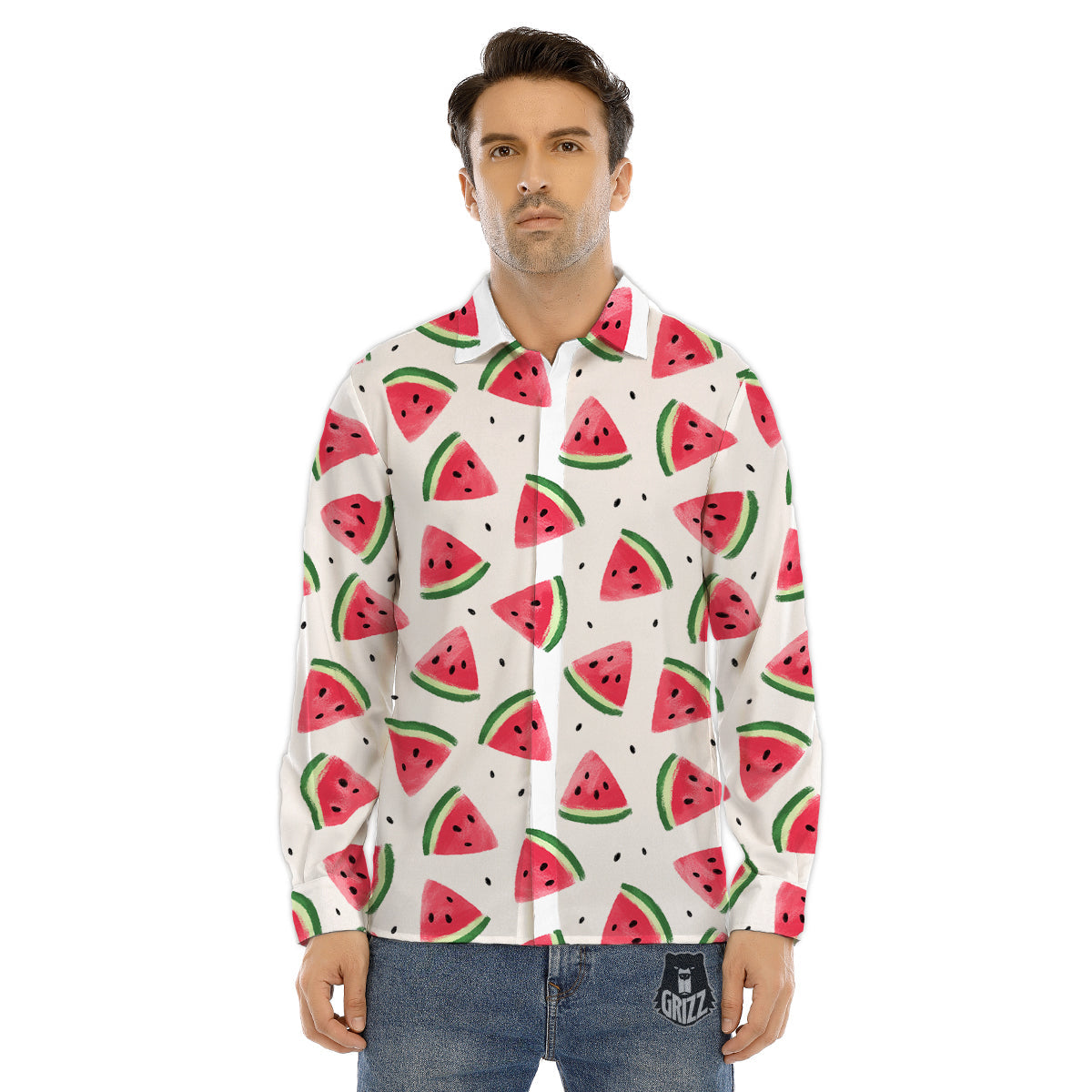 Vampire Lips Red Halloween Print Pattern Men's Dress Shirts-grizzshop