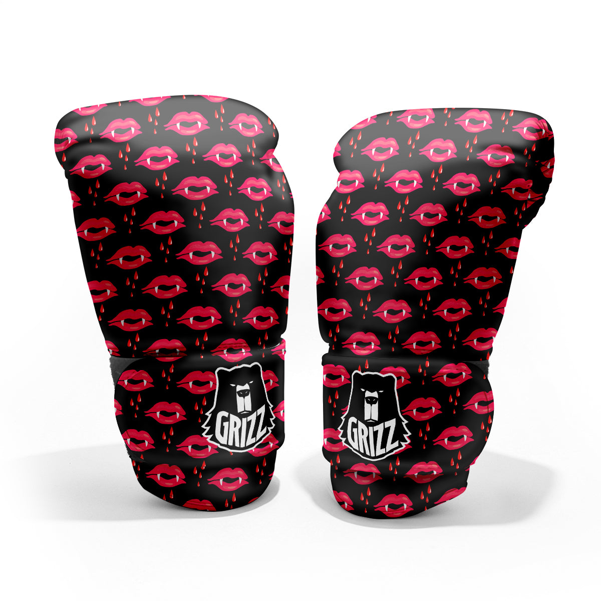 Vampire Lips Red Halloween Print Pattern Pro Boxing Glove