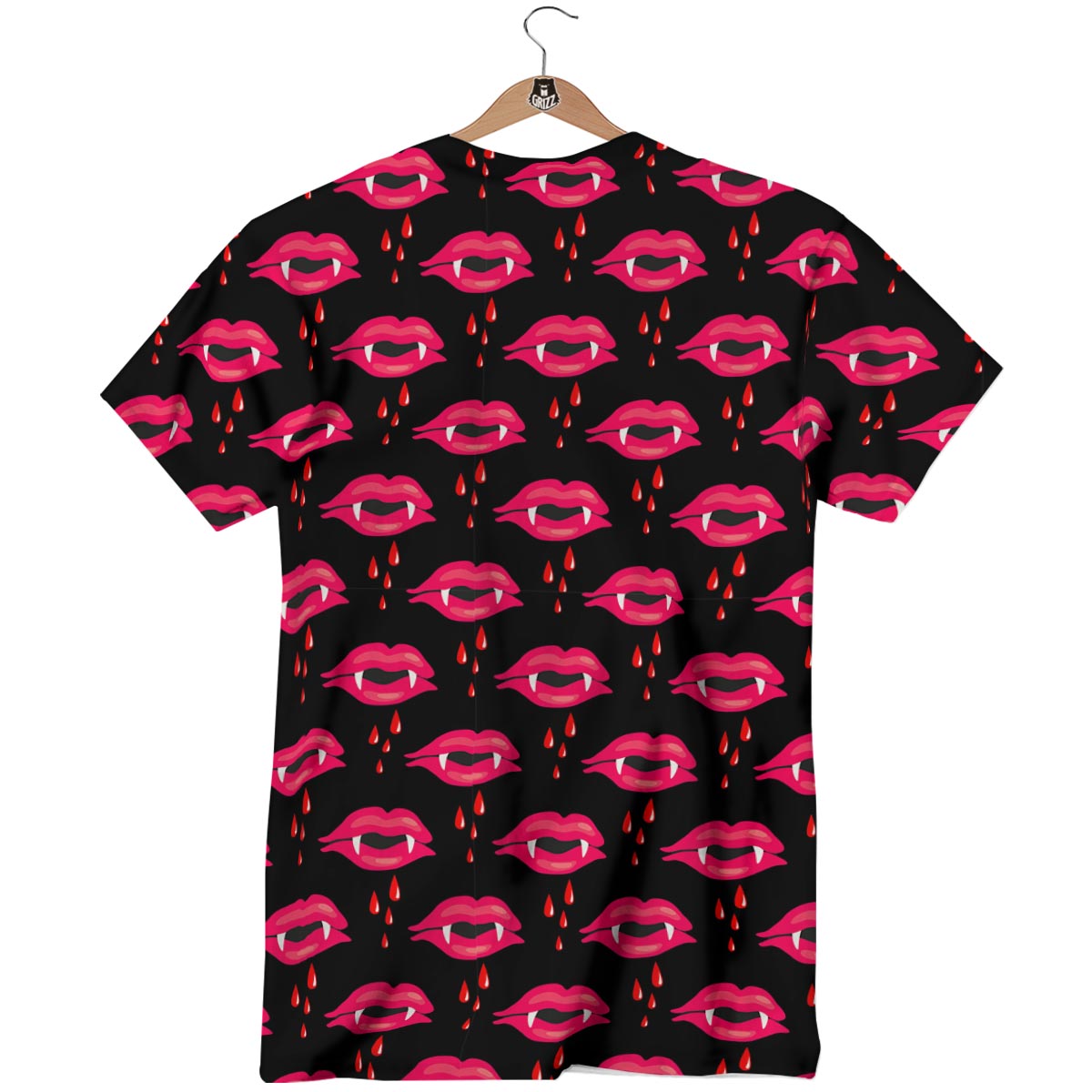Vampire Lips Red Halloween Print Pattern T-Shirt-grizzshop