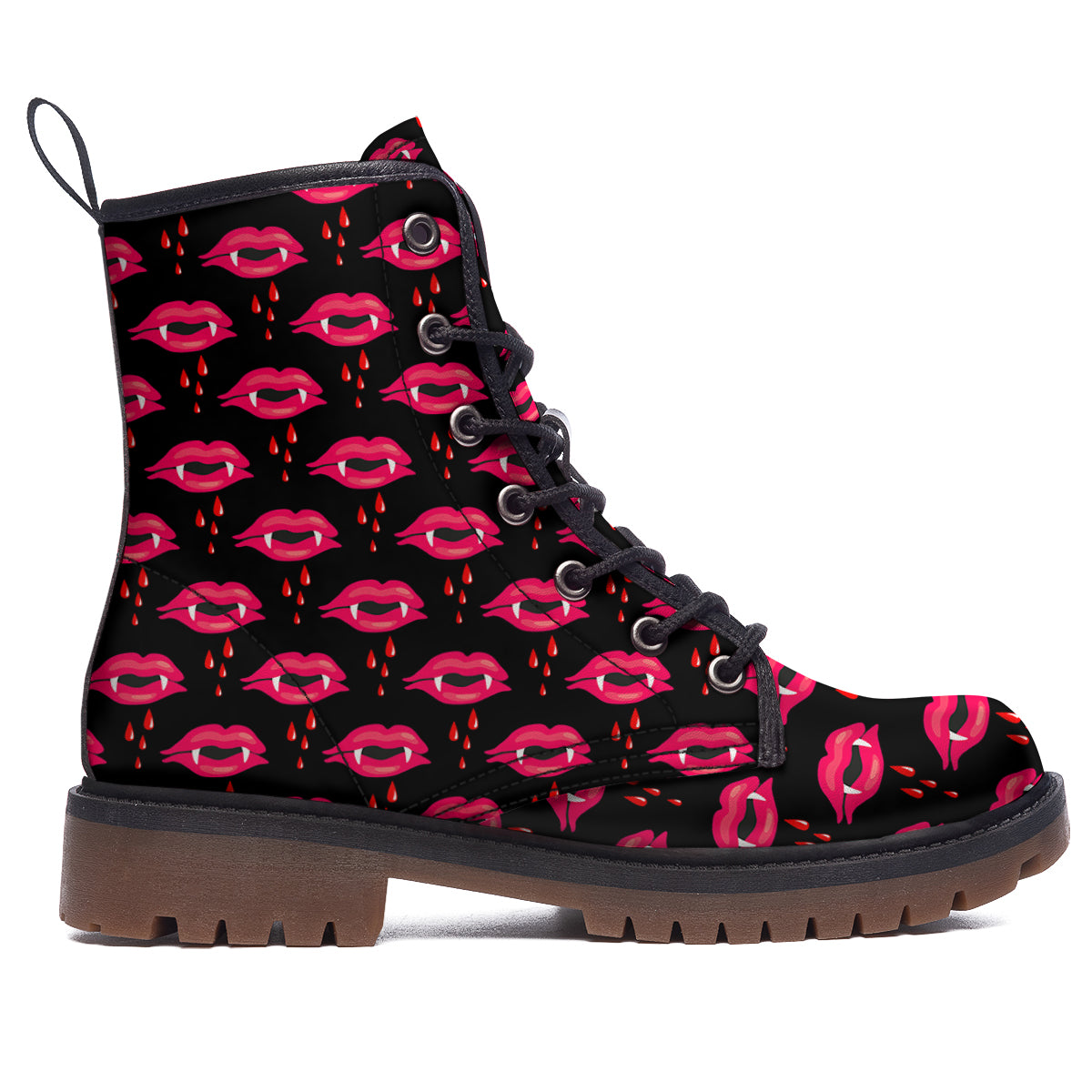 Vampire Lips Red Halloween Print Pattern Work Boots-grizzshop