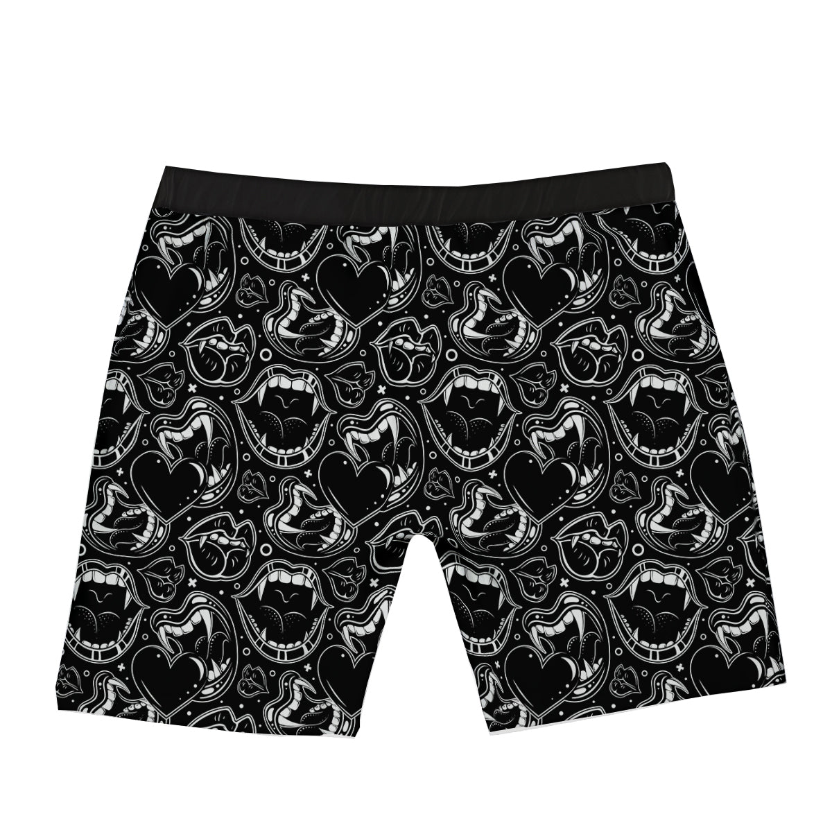 Vampire Mouth Black and White Print Pattern Boxer Briefs-grizzshop