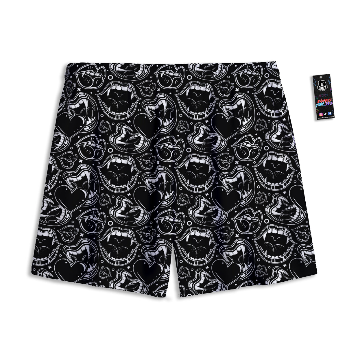 Tropical Leaf Dark Blue Print Pattern Mesh Shorts