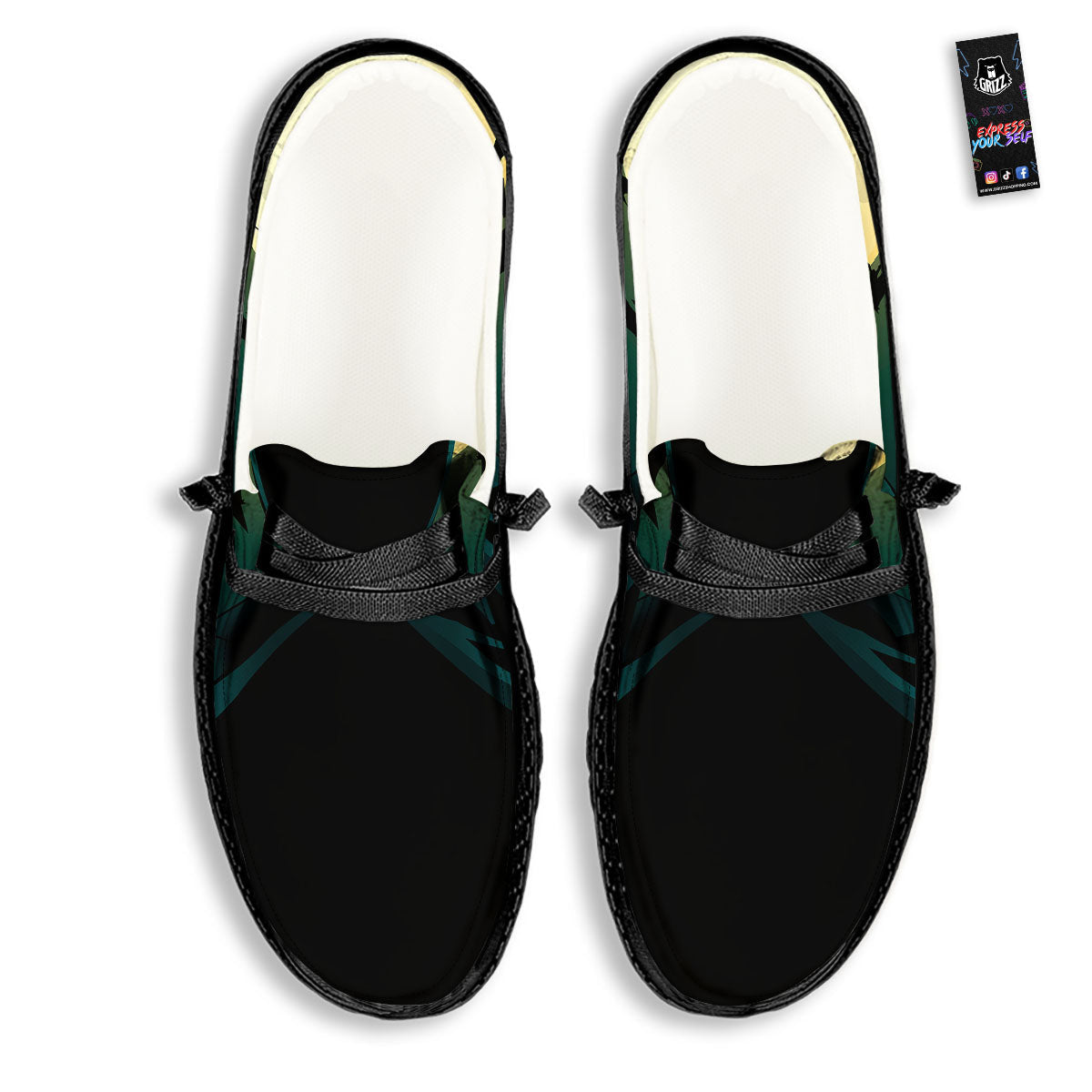Vampire Silhouette Halloween Print Black Loafers-grizzshop