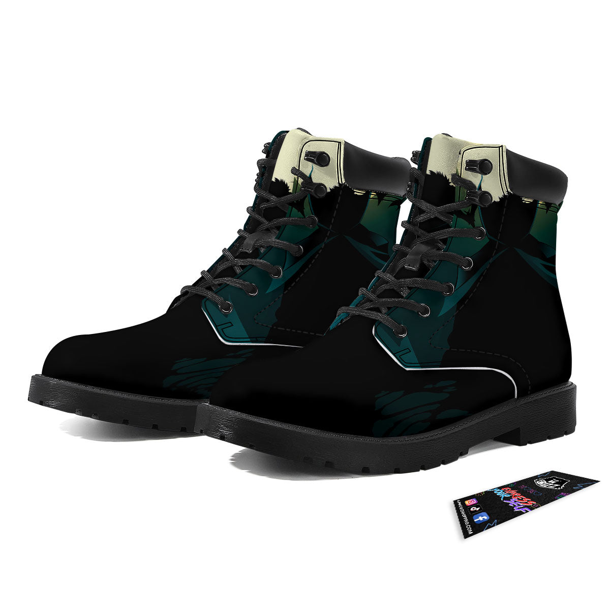 Vampire Silhouette Halloween Print Boots-grizzshop