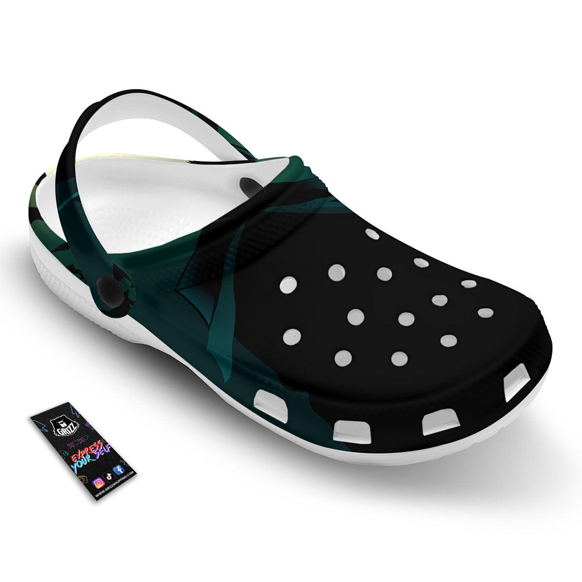 Vampire Silhouette Halloween Print Clog-grizzshop
