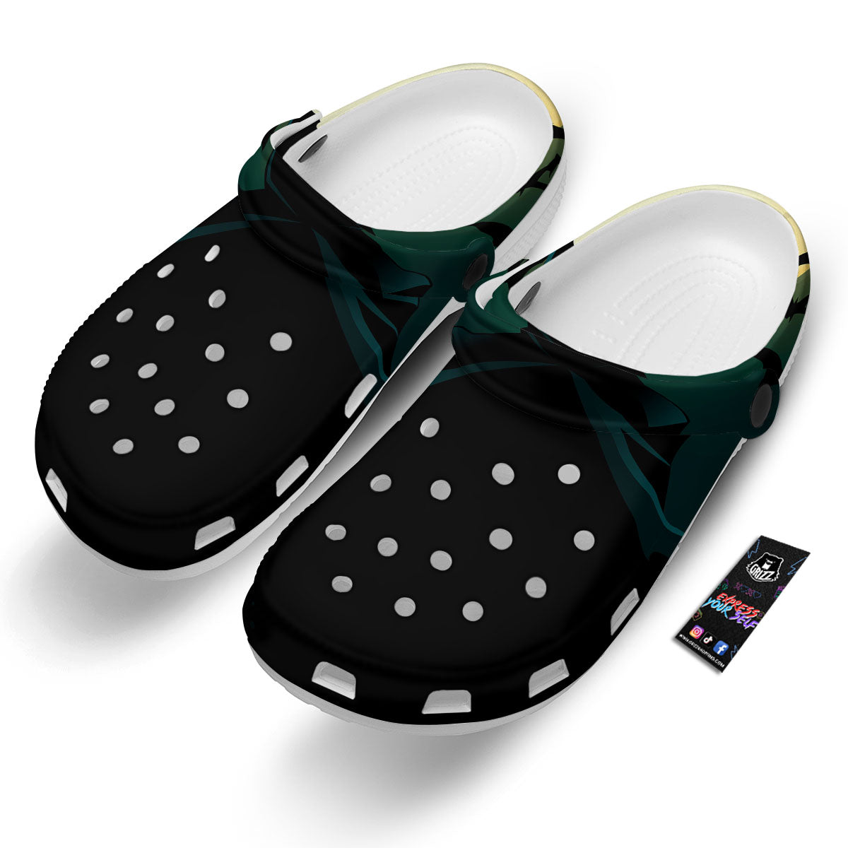 Vampire Silhouette Halloween Print Clog-grizzshop