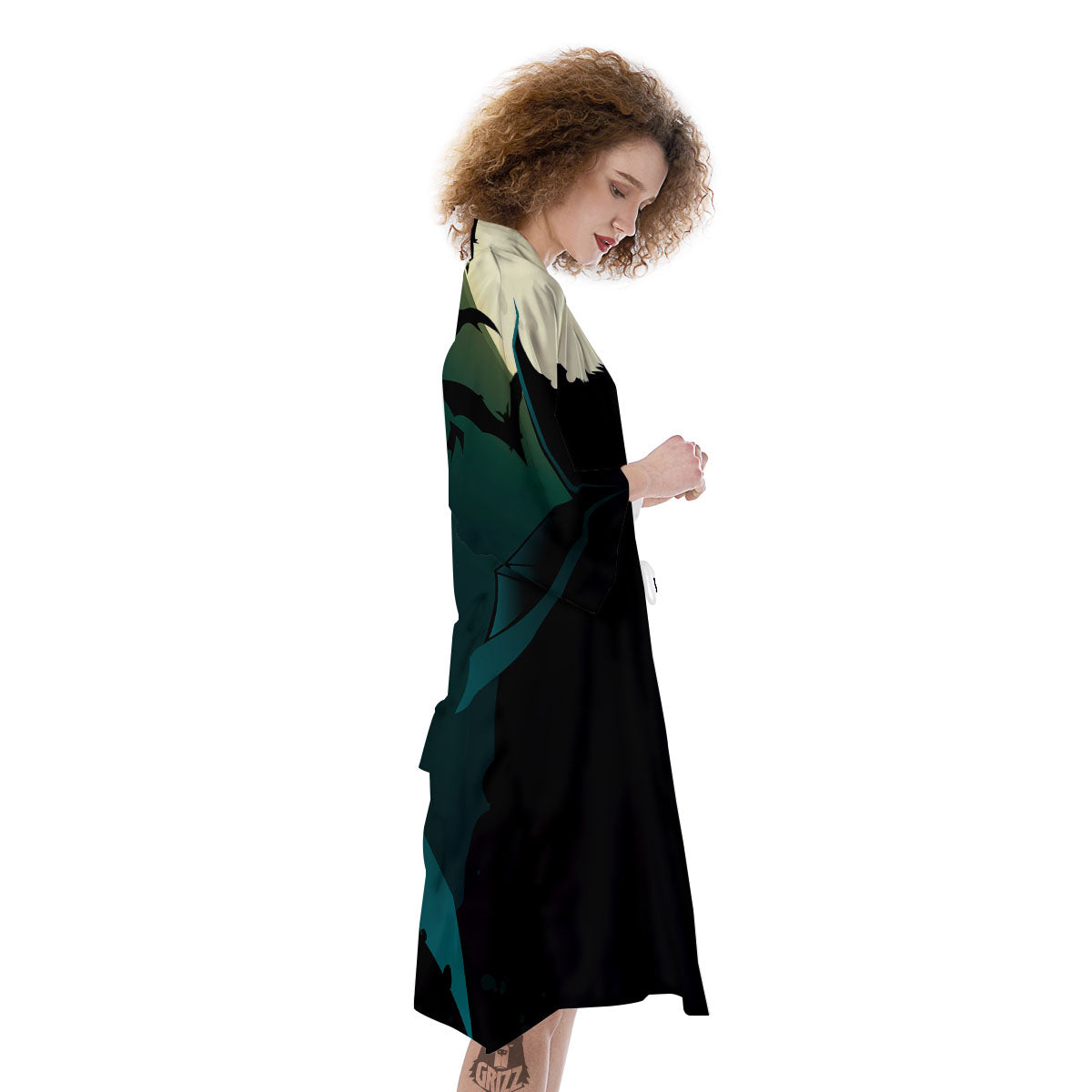 Vampire Silhouette Halloween Print Kimono-grizzshop