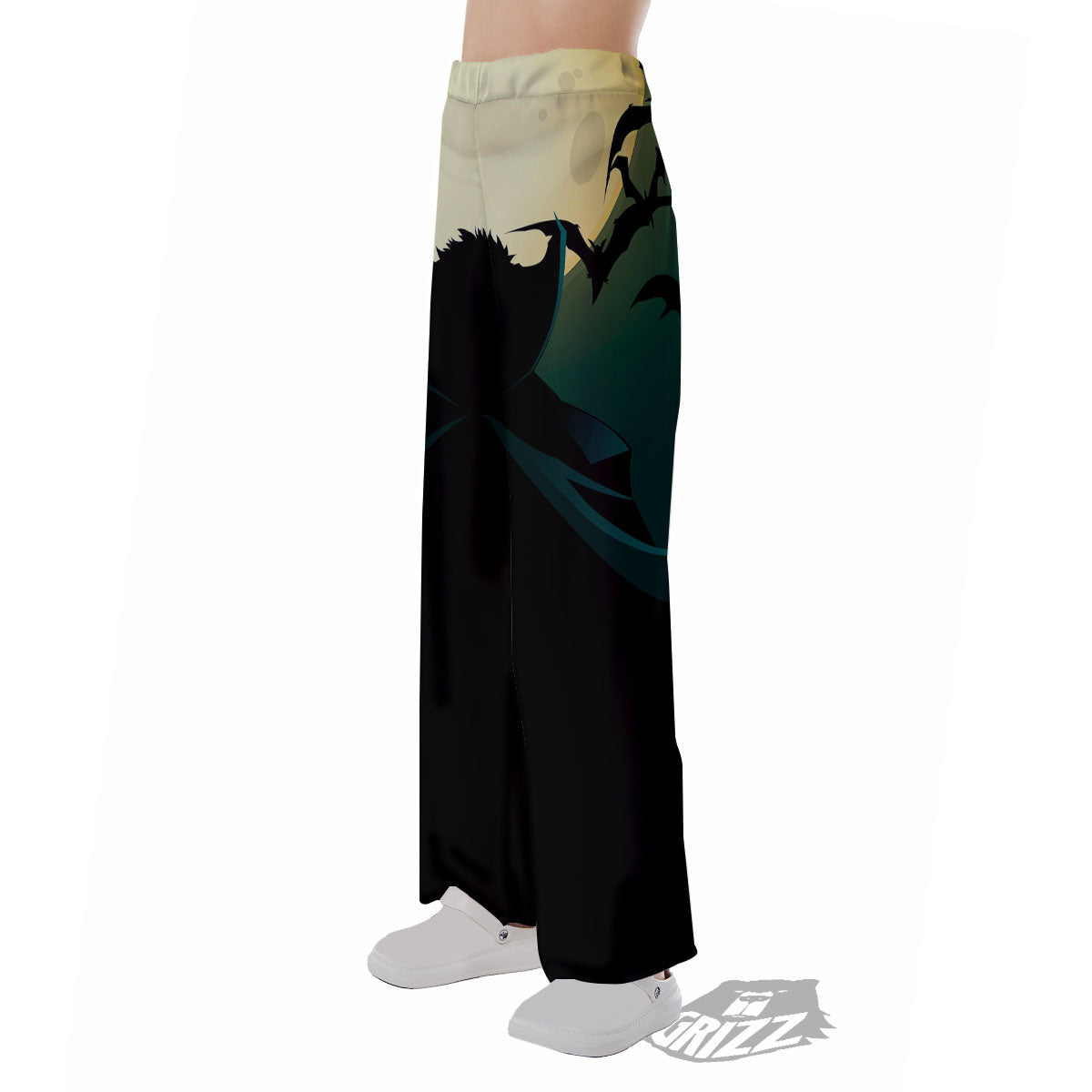 Vampire Silhouette Halloween Print Pajama Pants-grizzshop